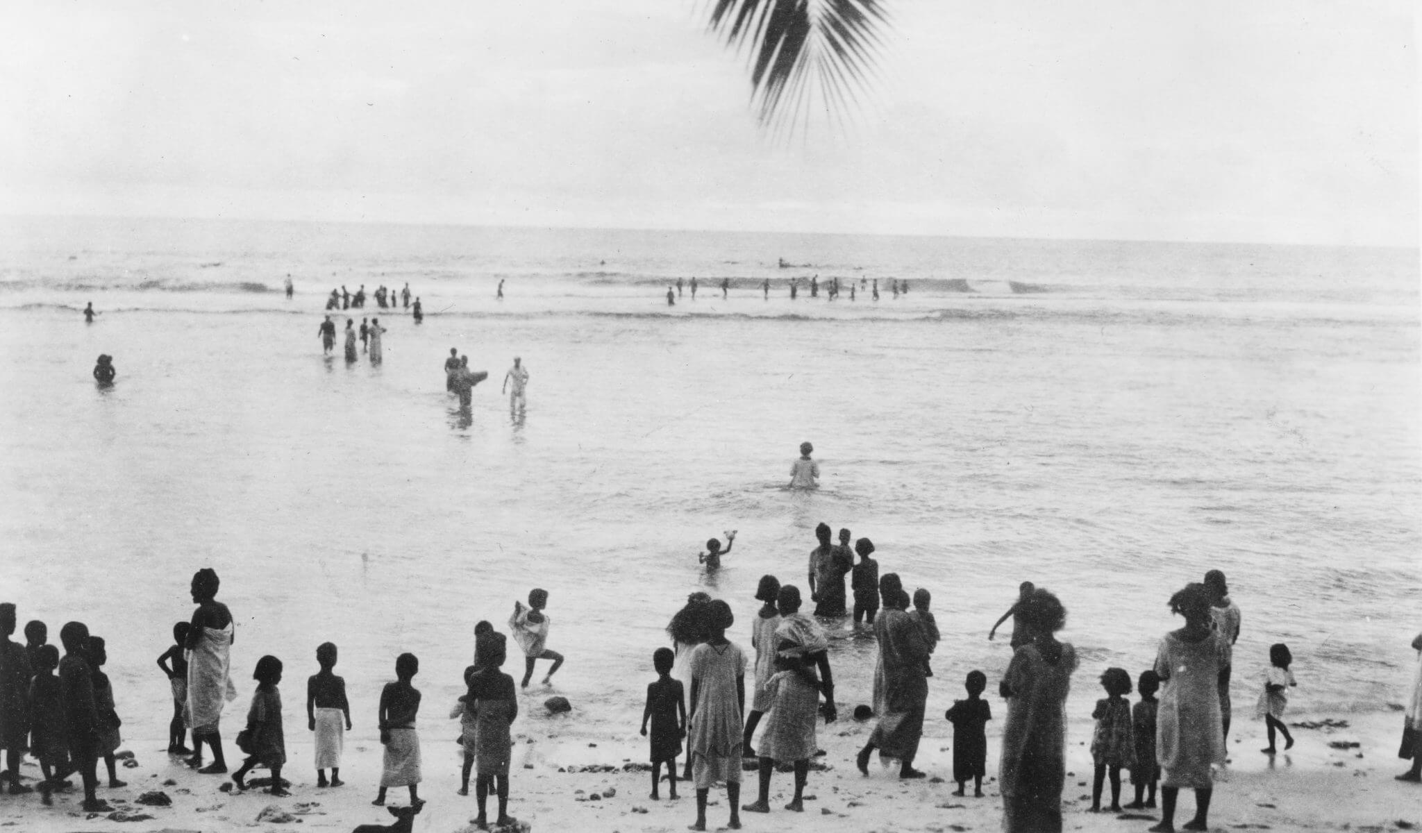 Native peoples on the beach